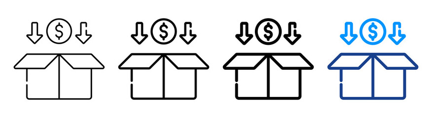 Value Is Inside Icon Multiple Outline Collection Set