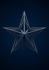 Obraz premium Metallic 3D star emblem on dark blue background