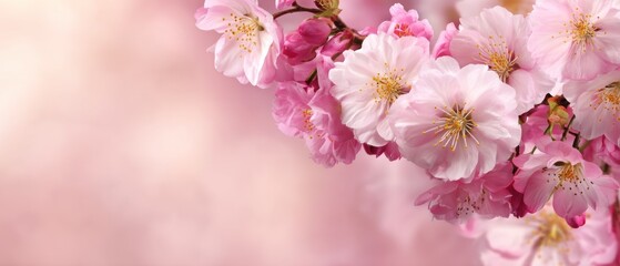 Fototapeta premium Pink cherry blossoms in full bloom
