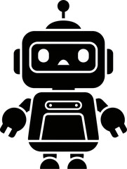 Naklejka premium A colorful and friendly cute robot mascot vector illustration, designed with a playful and modern style.