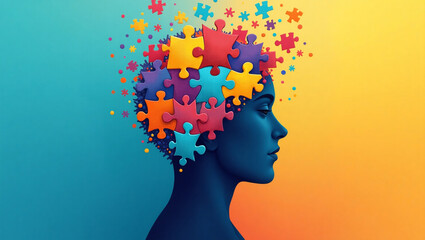 A Vibrant and Thought-Provoking Illustration of a Human Mind, Delving into the Essence of Thought