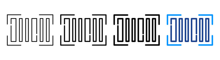 Barcode Scanner Icon Multiple Outline Collection Set