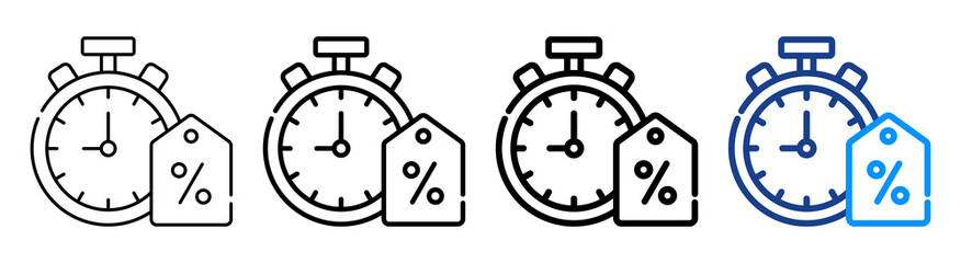 Obraz premium Sale Time Icon Multiple Outline Collection Set