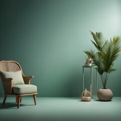 A Quiet Retreat: Rattan Chair and Greenery