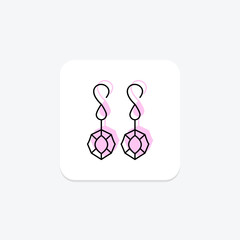 Obraz premium Amethyst Earrings, vector, pixel perfect, illustrator file