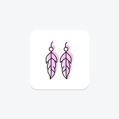 Gold Feather Earrings, vector, pixel perfect, illustrator file