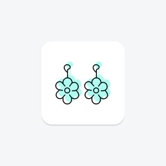Enamel Flower Earrings, vector, pixel perfect, illustrator file
