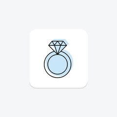 Tanzanite And Diamond Ring, vector, pixel perfect, illustrator file