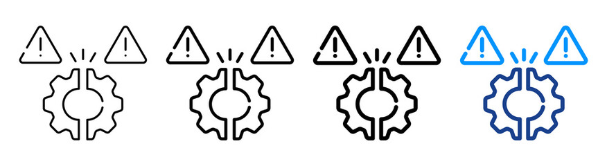 Obraz premium Disruption System Icon Multiple Outline Collection Set