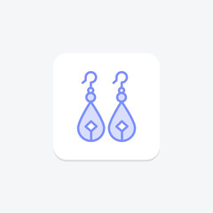 Sapphire Earrings, vector, pixel perfect, illustrator file