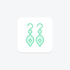 Emerald Earrings, vector, pixel perfect, illustrator file