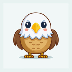 Cute bald eagle cartoon illustration showcasing a charming and whimsical design