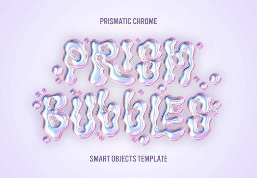 Prism Bubbles Text & Logo Effect Mockup