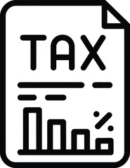 Tax document with financial graph and percentage symbol