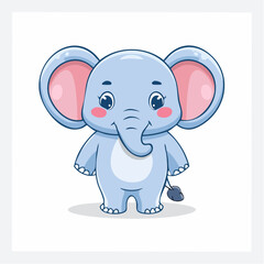 Fototapeta premium Delightful cartoon elephant illustration exuding charm and innocence in a minimalist design