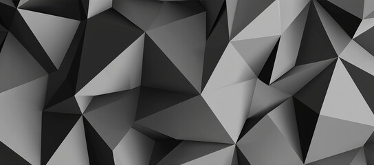 Fototapeta premium Black Geometric Triangle Pattern on Dark Texture - Wall Panel and Wallpaper Design for Interior 
