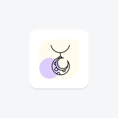 Gold Moon Pendant, vector, pixel perfect, illustrator file