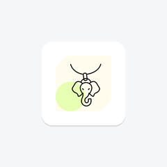 Gold Elephant Pendant, vector, pixel perfect, illustrator file