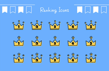 王冠のランキングアイコンセット