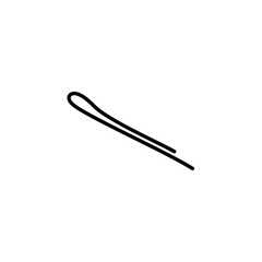 Hair pin vector icon. Hair accessories for female hairdo. Clip for hairdresser or stylist.