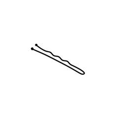 Hair pin vector icon. Hair accessories for female hairdo. Clip for hairdresser or stylist.
