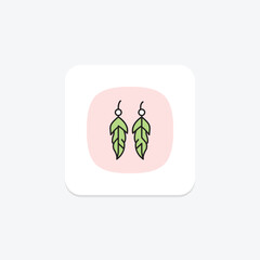 Gold Feather Earrings, vector, pixel perfect, illustrator file