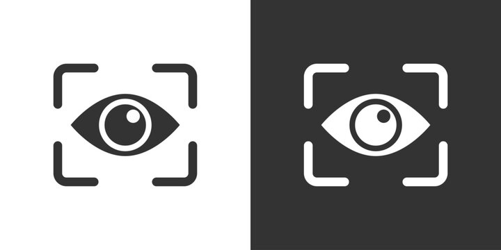 Eye Scan icon. Simple eye scan icon for social media, app, and web design. Eye in camera focus. Business vision concept. Vector