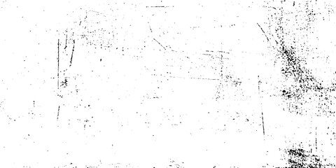 Distressed black texture. Dark grainy texture on white background. Dust overlay textured. Grain noise particles. Rusted white effect. Grunge design elements. Vector illustration,