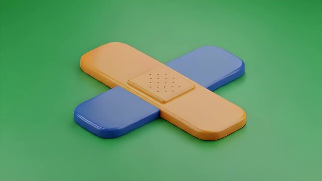 Stacking Bandages on Green Surface