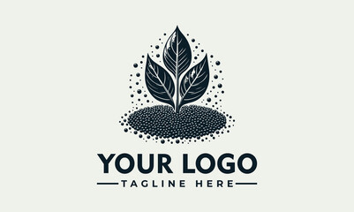 Elegant Black Vector of Quinoa Plant with Leaves and Seed Details.