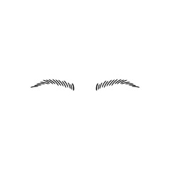 Cartoon eyebrows. Eyebrow makeup template. Vector illustration