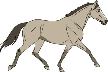 Realistic horses running illustration with natural motion. Detailed horses running artwork for wildlife themes. Lifelike horses running design with dynamic energy. High quality horses running image