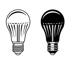Obraz premium Minimal Lightbulb Icon – Black Outline on White Background