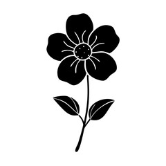 A Vector Illustration Of The Black Flower
