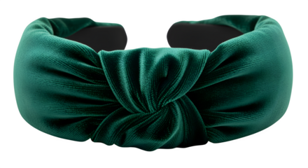 Velvet headband with knot detail, isolated on white background