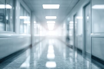 Fototapeta premium Hospital corridor, blurred perspective