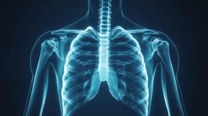 Human Anatomy: Rib Cage and Shoulder Bones, 3D Render