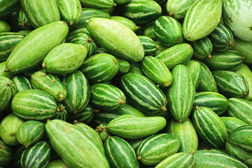 green pointed gourd at street of india.