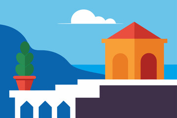 Fototapeta premium greek island house