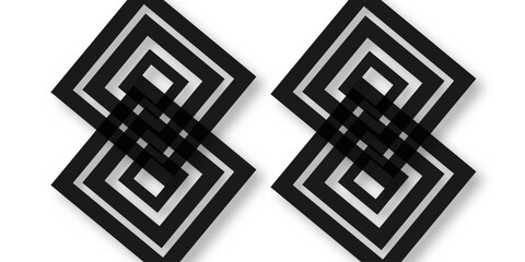 Dark squares abstract background. Realistic wall of cubes. Abstract composition of dark square tiles creating modern 3D wall texture.