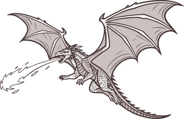 Realistic flying dragon illustration with detailed wings. Stunning flying dragon artwork for fantasy themes. Majestic flying dragon design with powerful features. High quality flying dragon image for