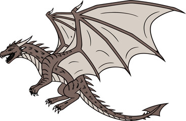 Realistic flying dragon illustration with detailed wings. Stunning flying dragon artwork for fantasy themes. Majestic flying dragon design with powerful features. High quality flying dragon image for