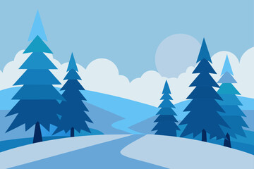 winter landscape with trees