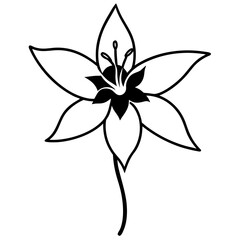 Naklejka premium black and white flower