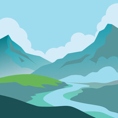 landscape with mountains