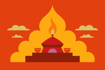 Fototapeta premium vector illustration of a temple