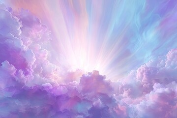 Radiant, pastel clouds, bathed in ethereal light