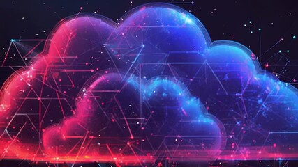 Cloud computing technology connecting digital networks and data storage - Powered by Adobe