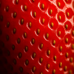 Close-up of a ripe strawberry showcasing its red texture