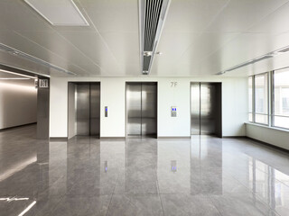Contemporary Elevator Lobby with Sleek Design and Modern Aesthetic Appeal